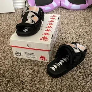Kappa | Shoes | Black And Grey Ltyellow Kappa Slides Size 85  display picture 2